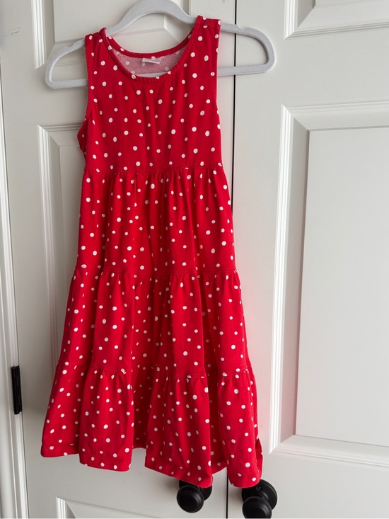 Hanna Andersson Other - Hanna Andersson Red White Polka Dot Tiered Cotton Dress Girls Size 8 EUC 130